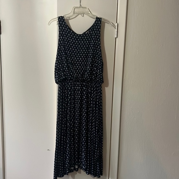 Blue cinch waist tank topped midi dress - Picture 1 of 5